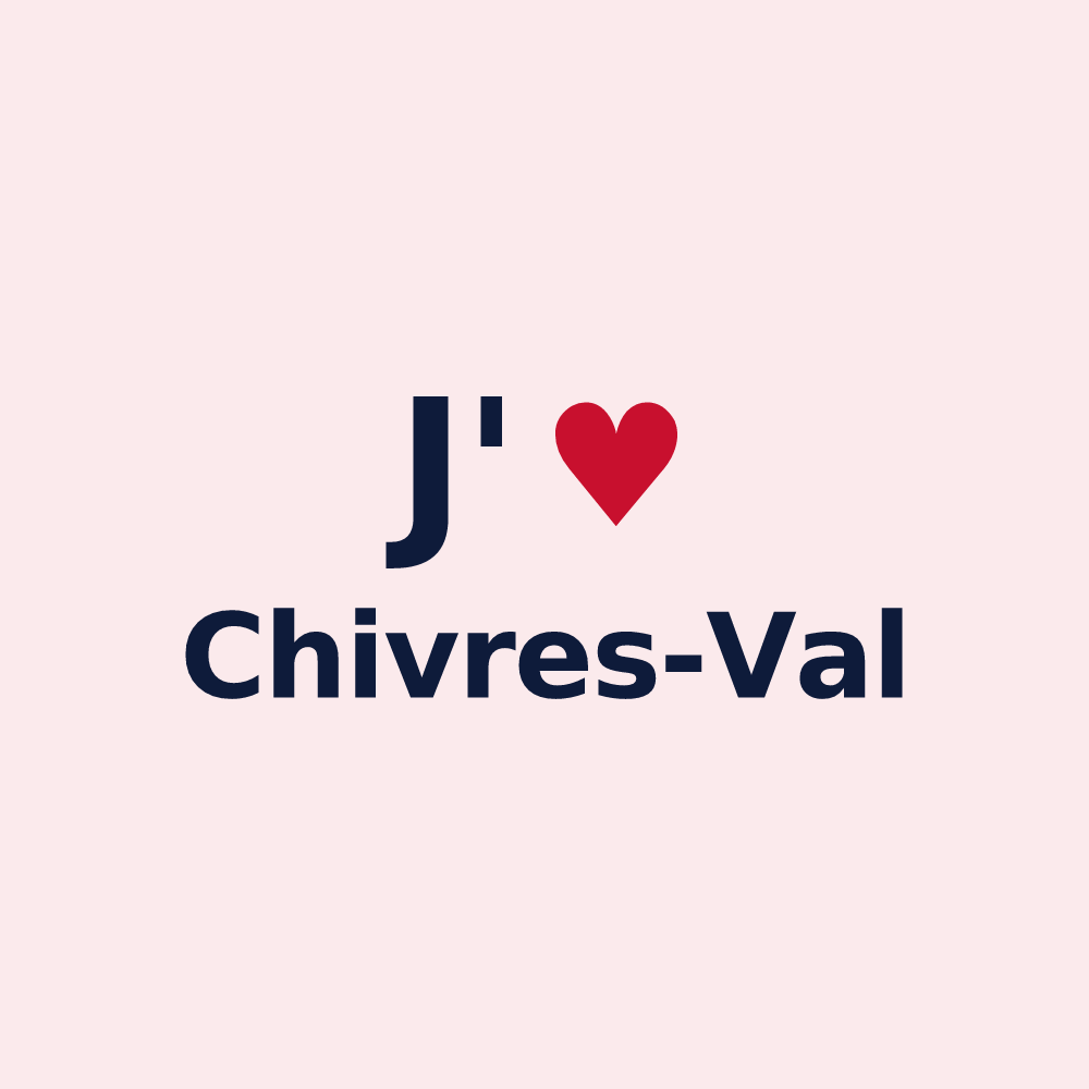 Magnet personnalisé Chivres-Val — design J'aime Chivres-Val