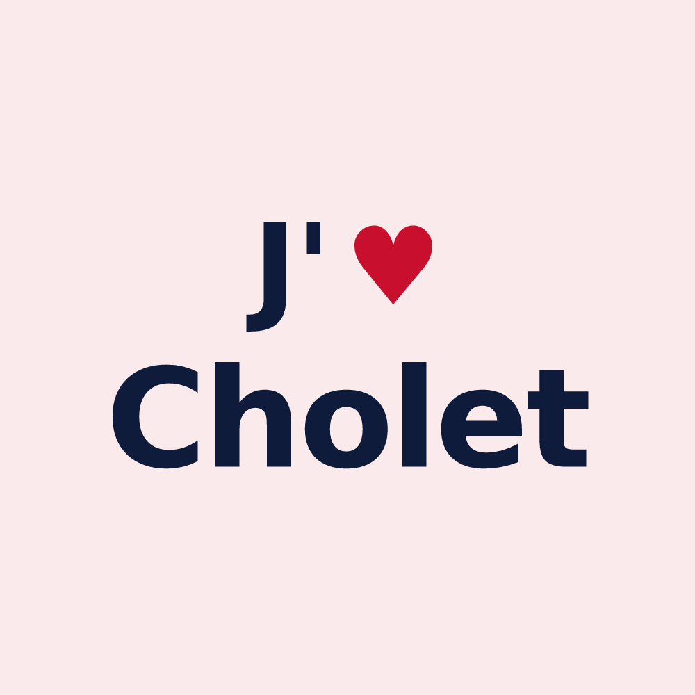 Magnet personnalisé Cholet — design « J'aime Cholet » imprimé sur le magnet