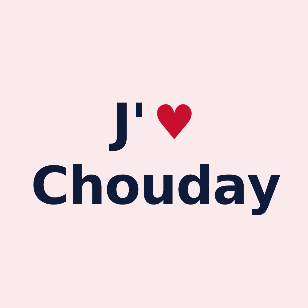 Magnet personnalisé Chouday — design J'aime Chouday