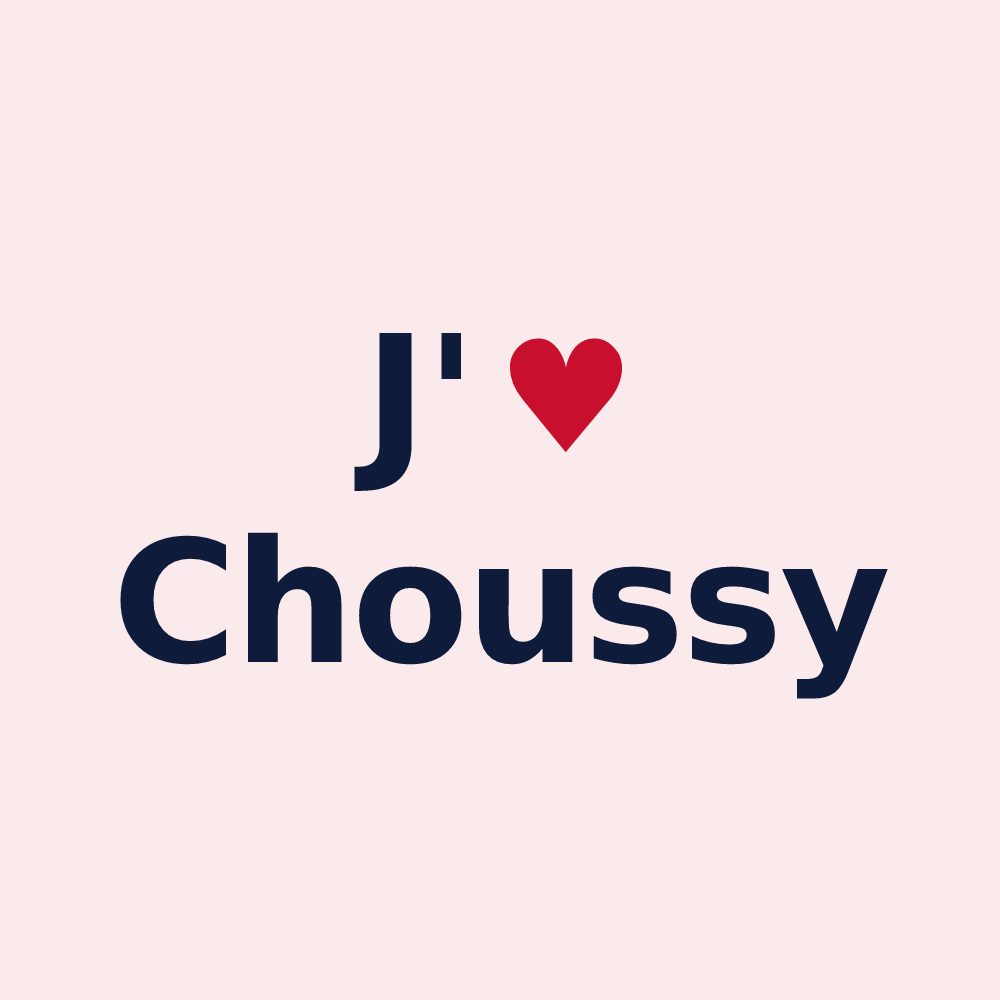Magnet personnalisé Choussy — design J'aime Choussy