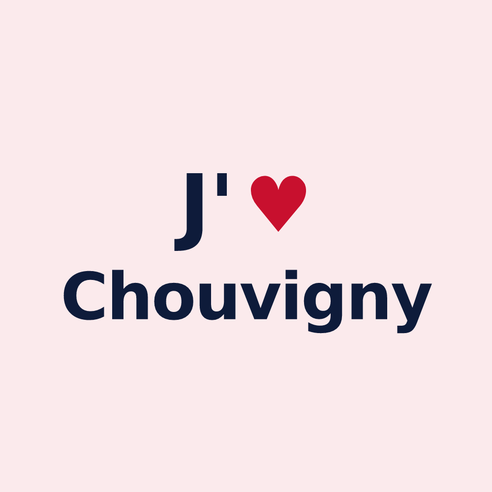 Magnet personnalisé Chouvigny — design J'aime Chouvigny