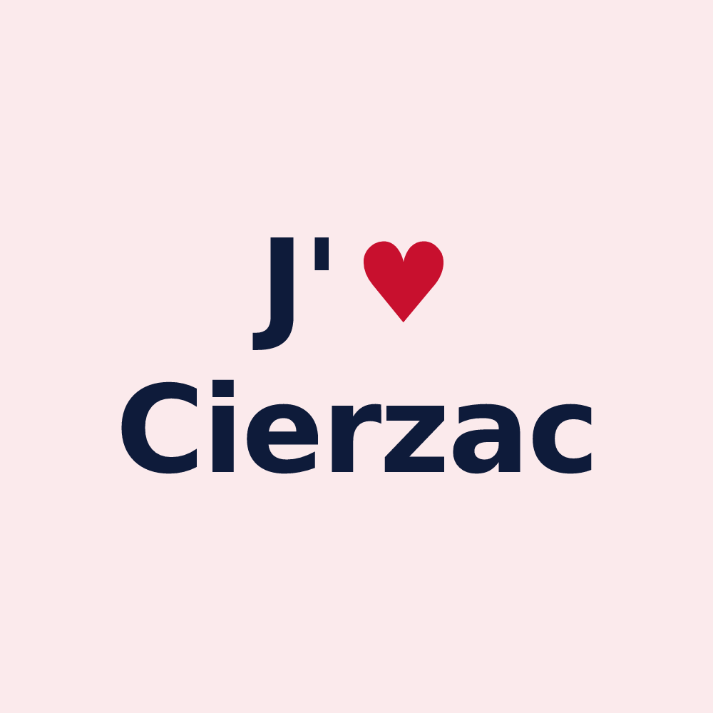 Magnet personnalisé Cierzac — design J'aime Cierzac