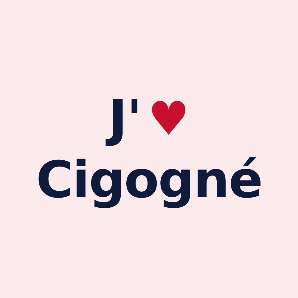 Magnet personnalisé Cigogné — design J'aime Cigogné