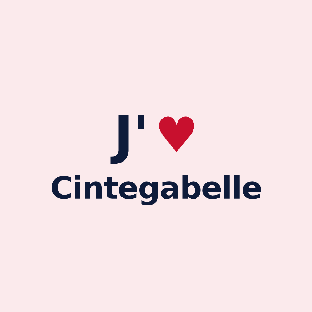 Magnet personnalisé Cintegabelle — design « J'aime Cintegabelle » imprimé sur le magnet