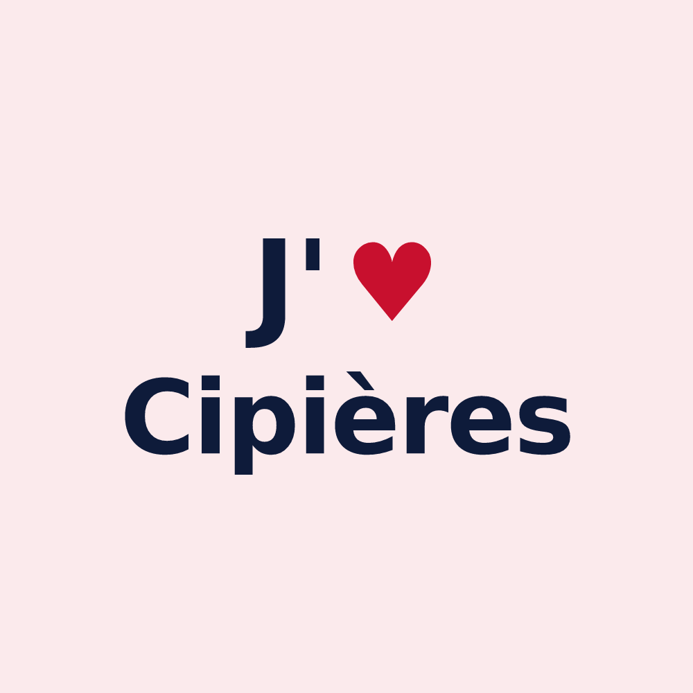 Magnet personnalisé Cipières — design « J'aime Cipières » imprimé sur le magnet