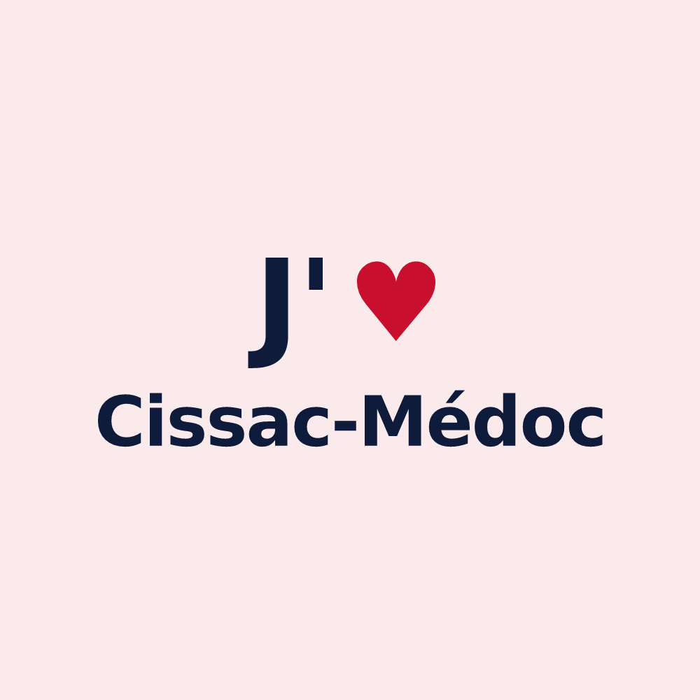Magnet personnalisé Cissac-Médoc — design « J'aime Cissac-Médoc » imprimé sur le magnet