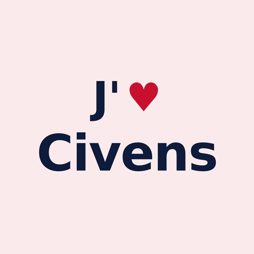 Magnet personnalisé Civens — design J'aime Civens