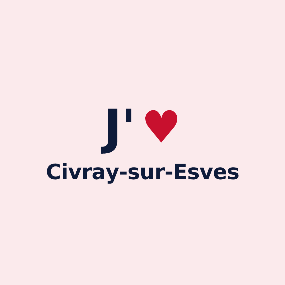 Magnet personnalisé Civray-sur-Esves — design J'aime Civray-sur-Esves