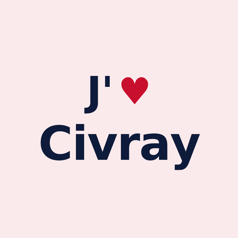 Magnet personnalisé Civray — design J'aime Civray