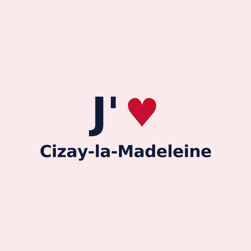 Magnet personnalisé Cizay-la-Madeleine — design J'aime Cizay-la-Madeleine