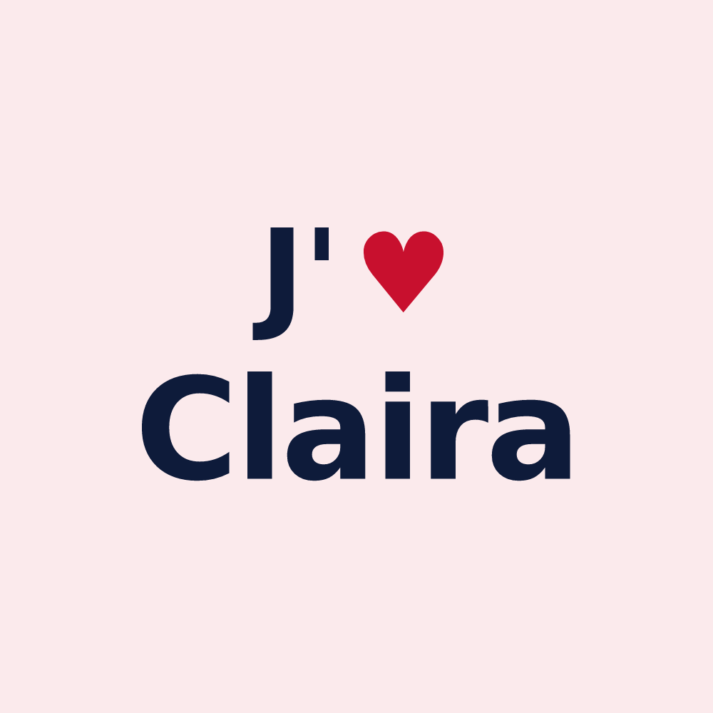 Magnet personnalisé Claira — design J'aime Claira