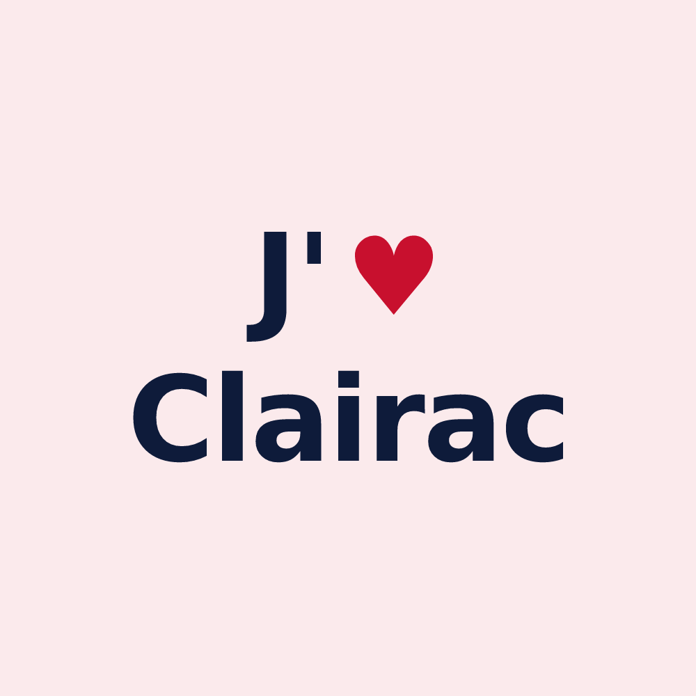 Magnet personnalisé Clairac — design J'aime Clairac