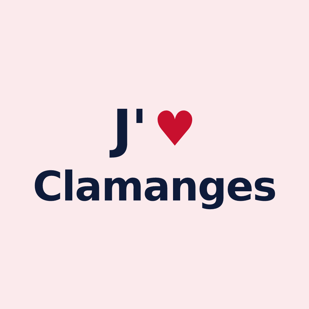 Magnet personnalisé Clamanges — design « J'aime Clamanges » imprimé sur le magnet