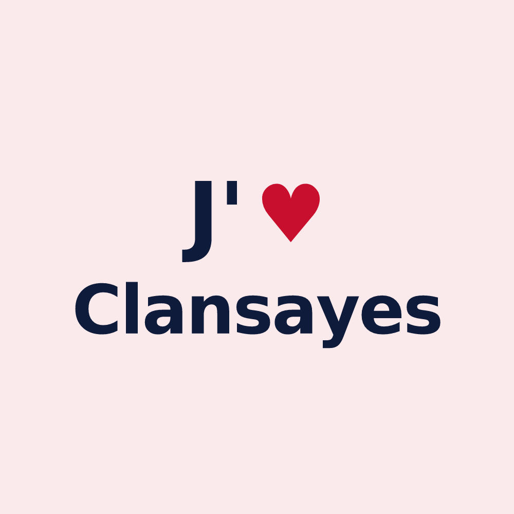 Magnet personnalisé Clansayes — design « J'aime Clansayes » imprimé sur le magnet