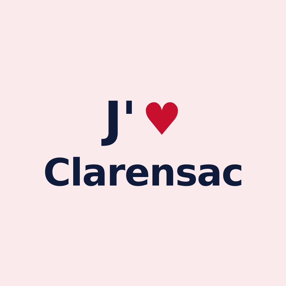 Magnet personnalisé Clarensac — design « J'aime Clarensac » imprimé sur le magnet
