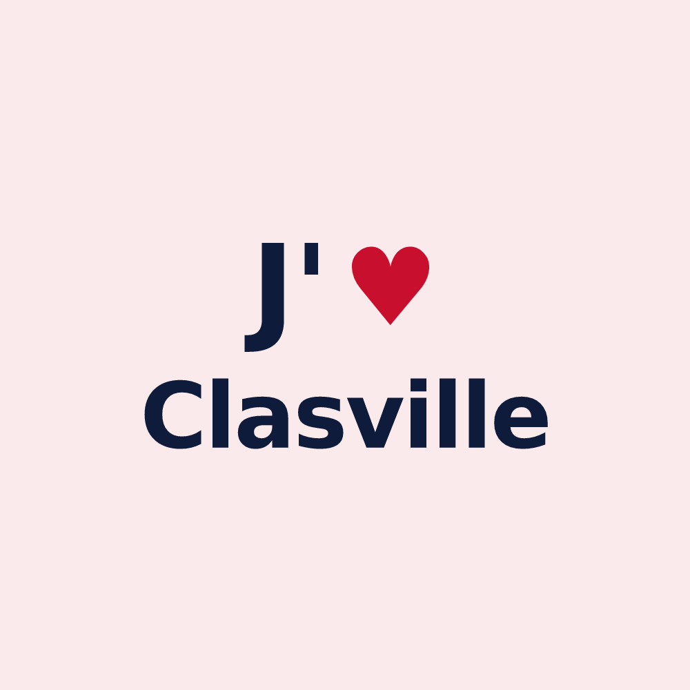 Magnet personnalisé Clasville — design J'aime Clasville