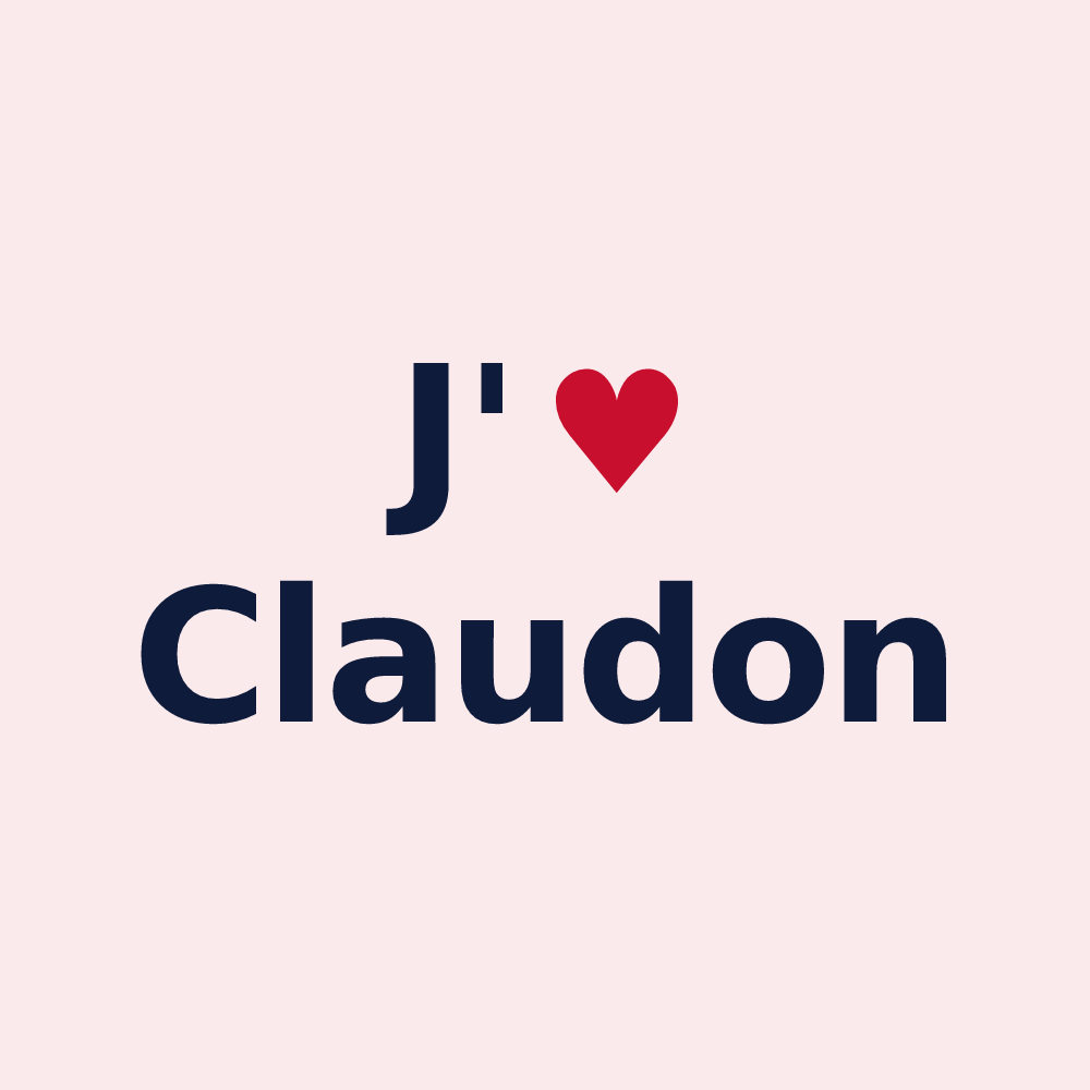 Magnet personnalisé Claudon — design J'aime Claudon