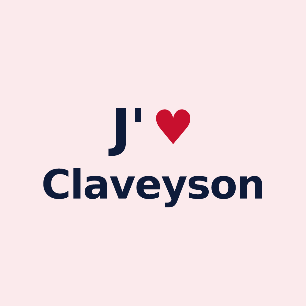 Magnet personnalisé Claveyson — design J'aime Claveyson