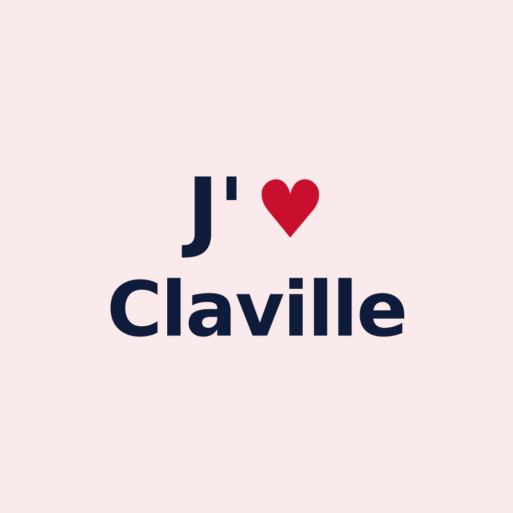 Magnet personnalisé Claville — design J'aime Claville