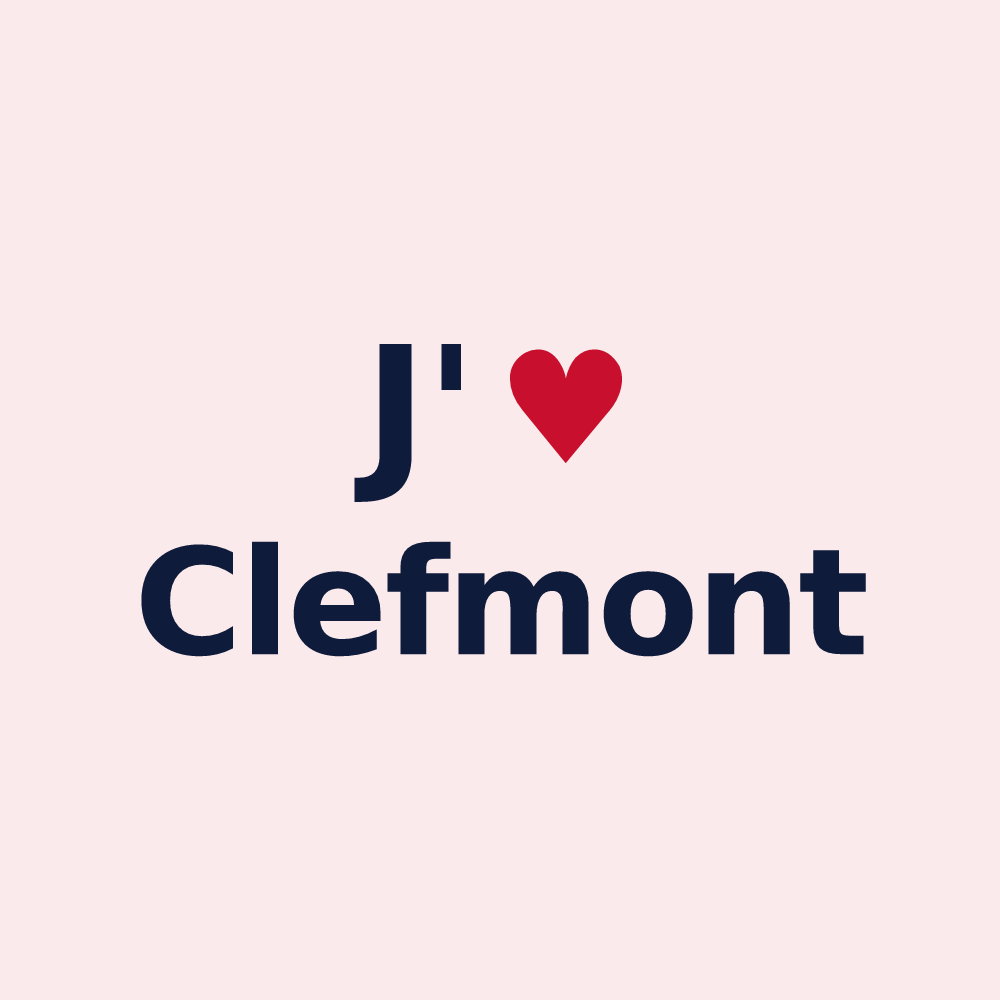 Magnet personnalisé Clefmont — design J'aime Clefmont