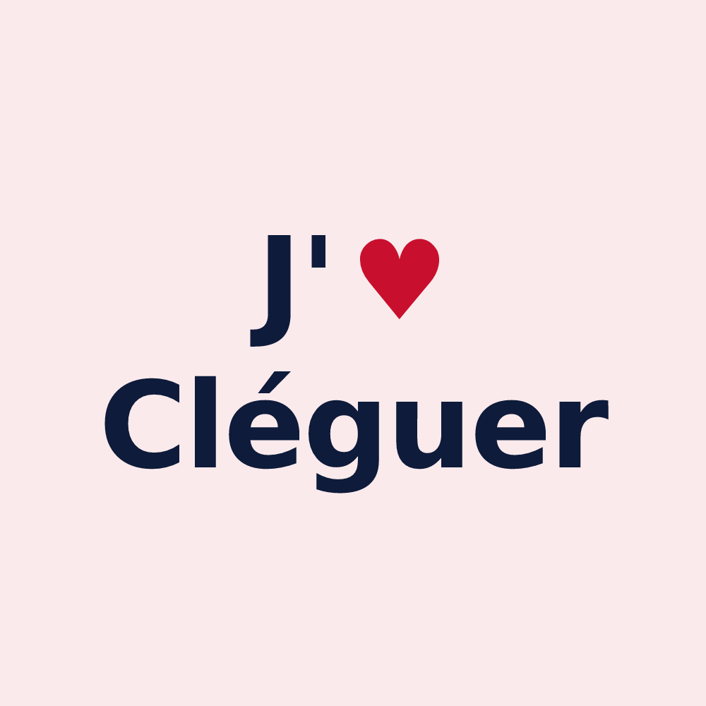 Magnet personnalisé Cléguer — design « J'aime Cléguer » imprimé sur le magnet