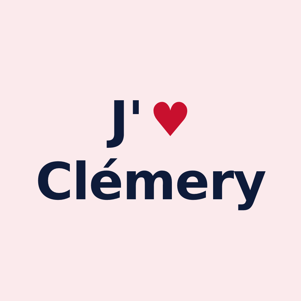 Magnet personnalisé Clémery — design « J'aime Clémery » imprimé sur le magnet