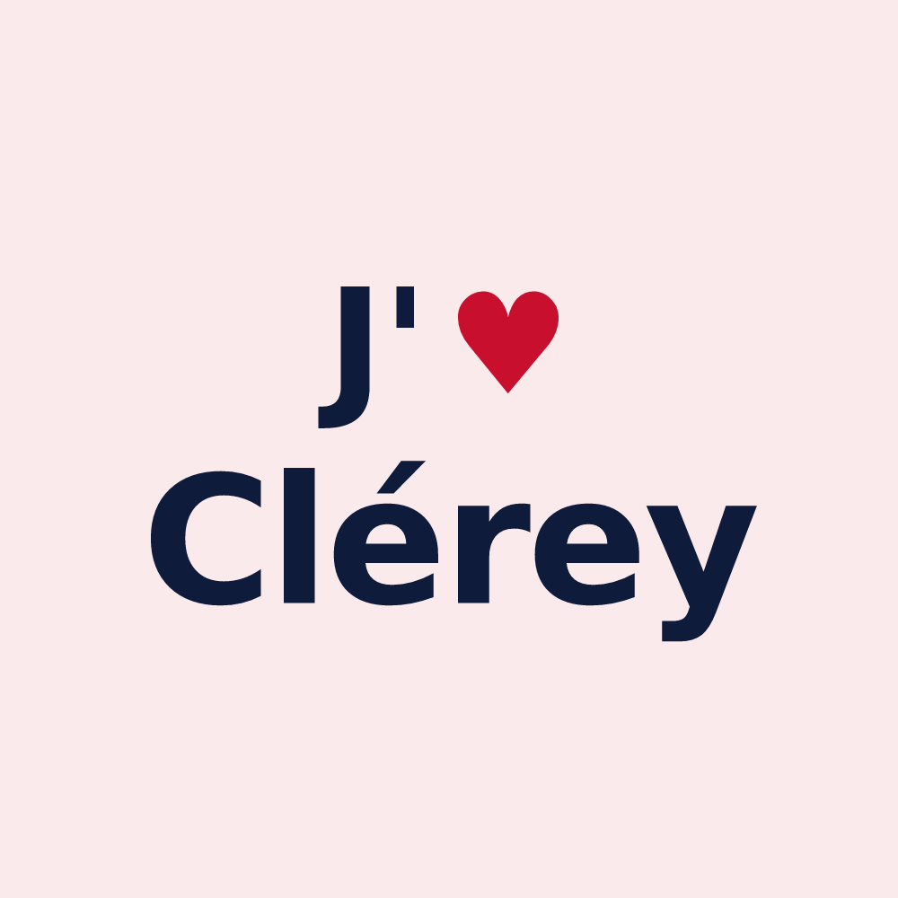 Magnet personnalisé Clérey — design « J'aime Clérey » imprimé sur le magnet