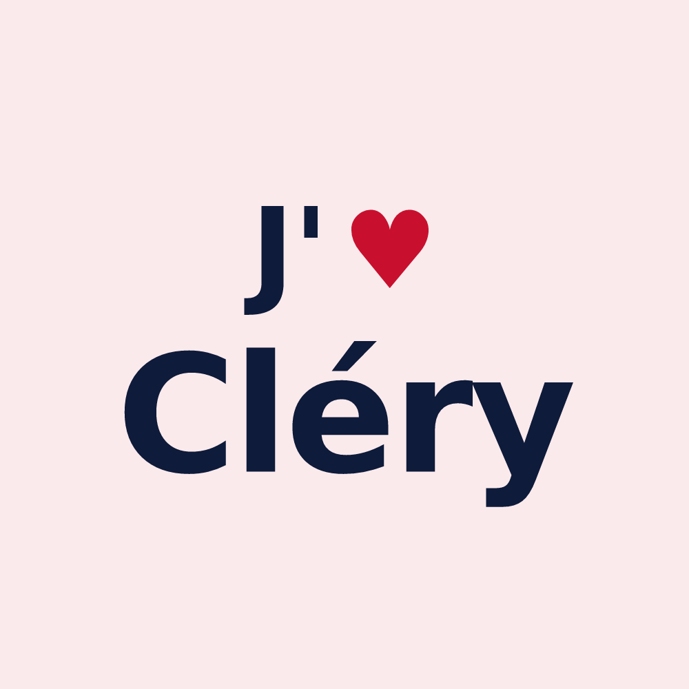 Magnet personnalisé Cléry — design « J'aime Cléry » imprimé sur le magnet