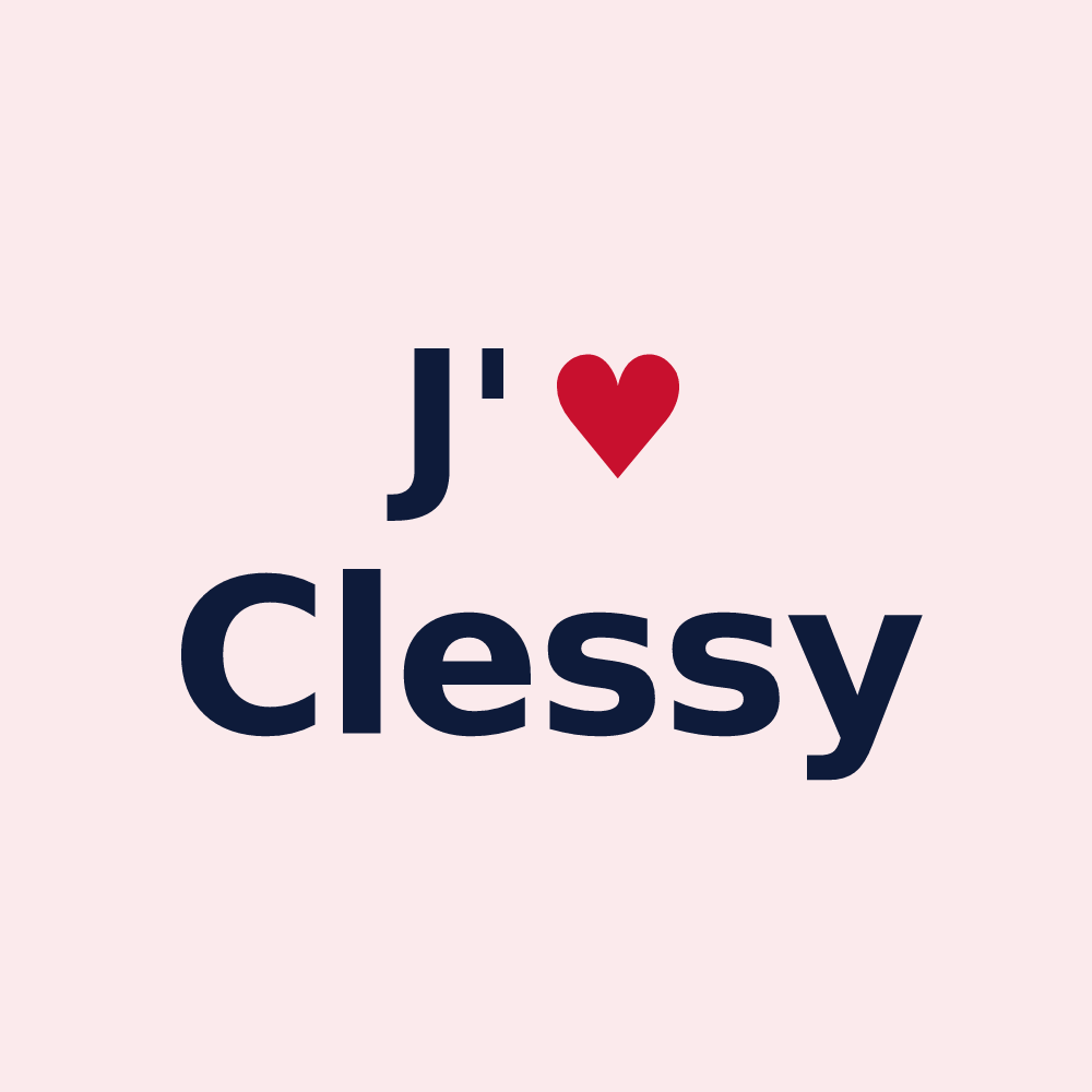 Magnet personnalisé Clessy — design J'aime Clessy