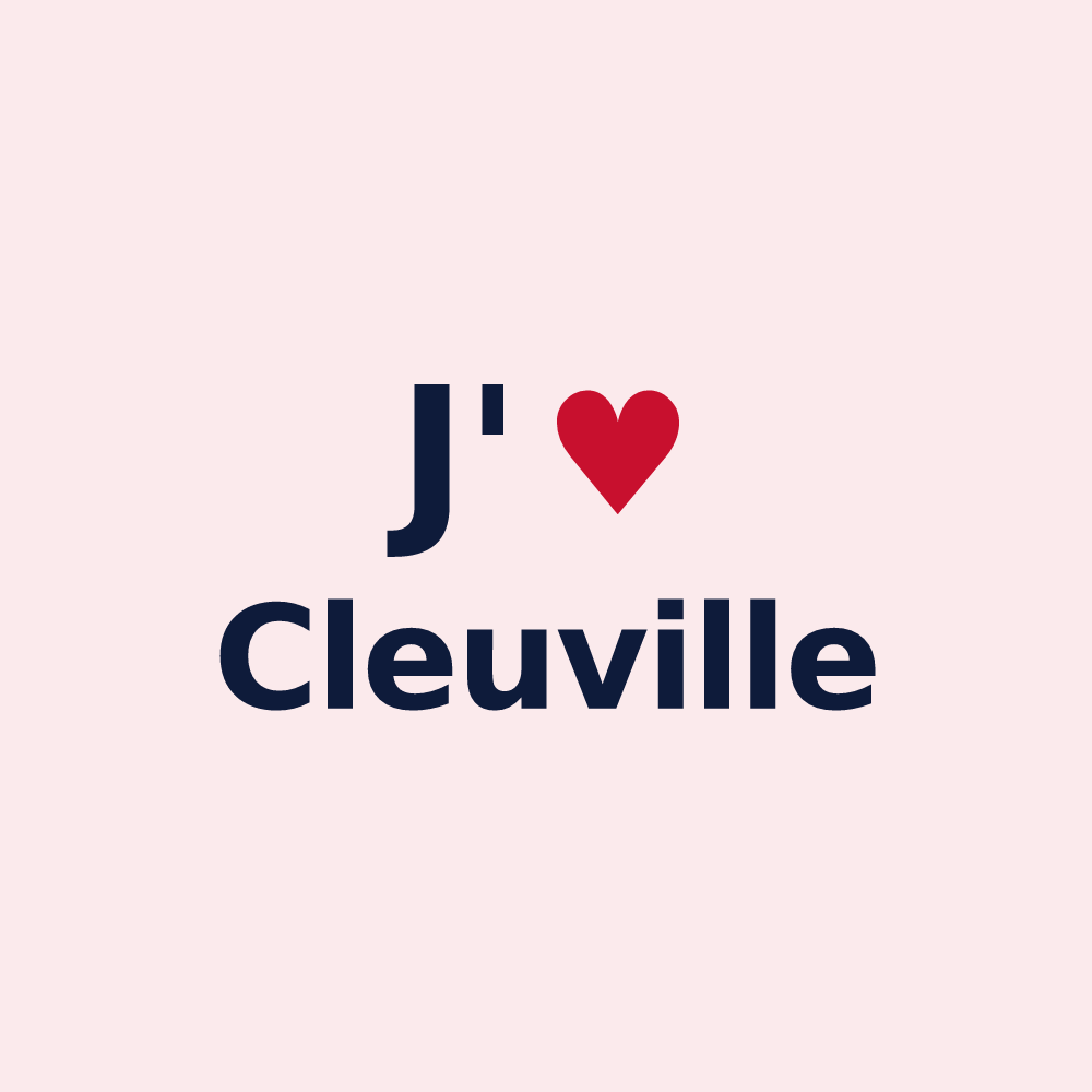 Magnet personnalisé Cleuville — design « J'aime Cleuville » imprimé sur le magnet