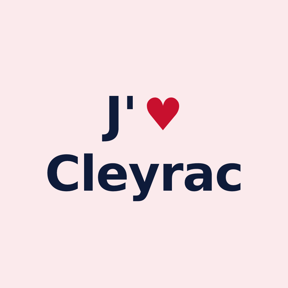 Magnet personnalisé Cleyrac — design « J'aime Cleyrac » imprimé sur le magnet