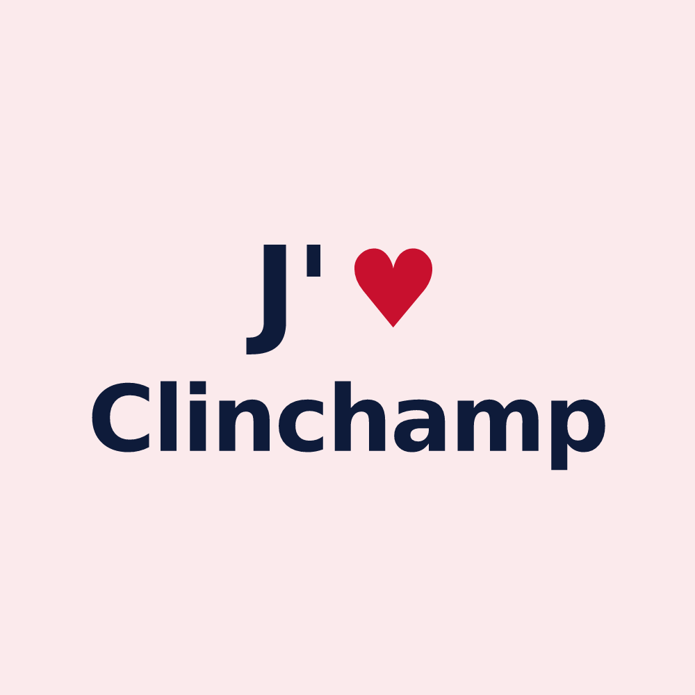 Magnet personnalisé Clinchamp — design « J'aime Clinchamp » imprimé sur le magnet