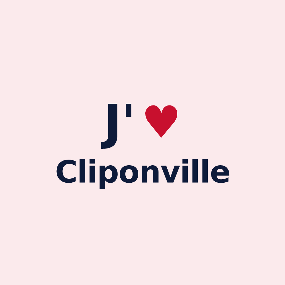 Magnet personnalisé Cliponville — design J'aime Cliponville