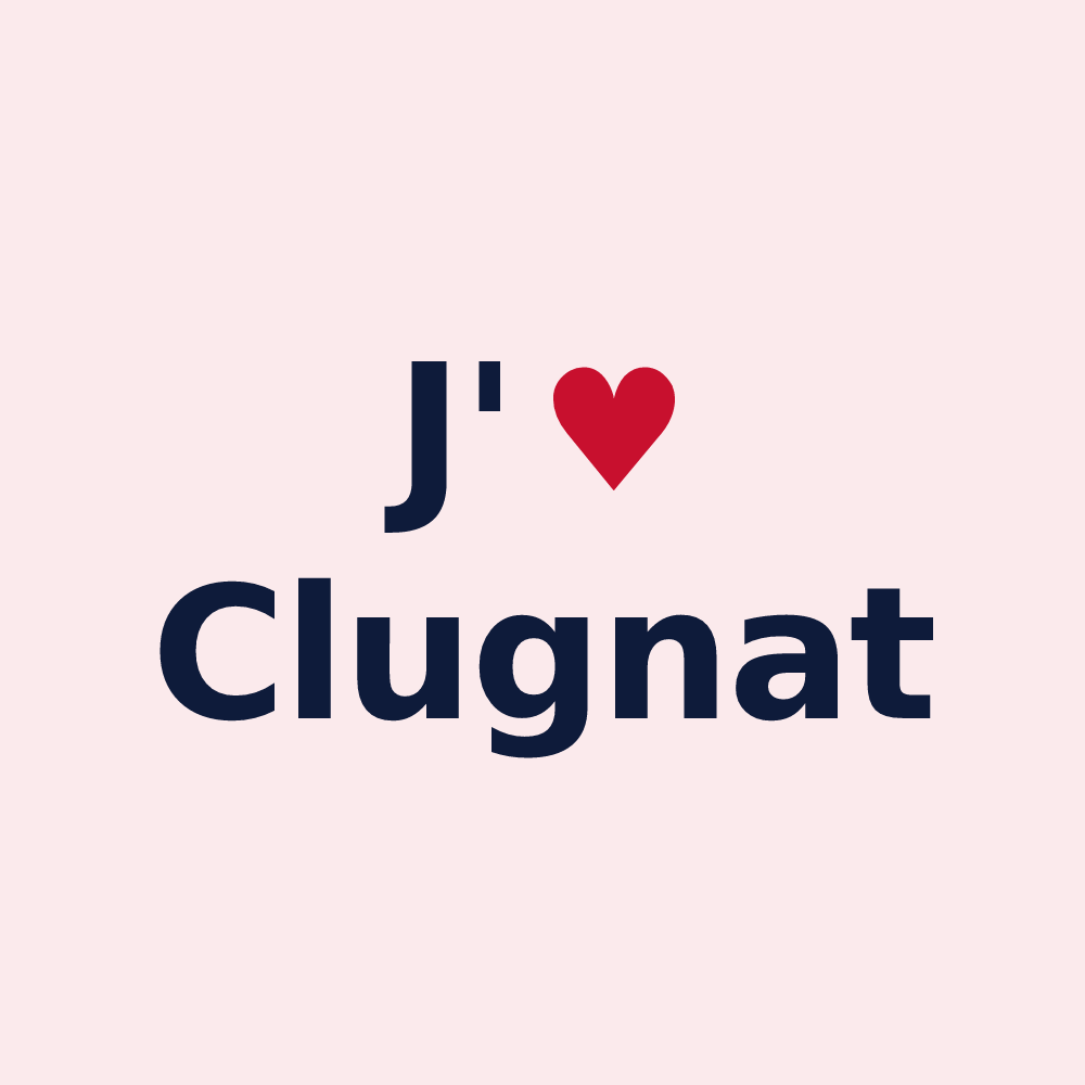 Magnet personnalisé Clugnat — design J'aime Clugnat