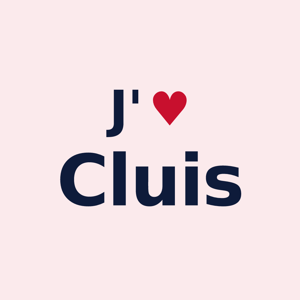 Magnet personnalisé Cluis — design « J'aime Cluis » imprimé sur le magnet