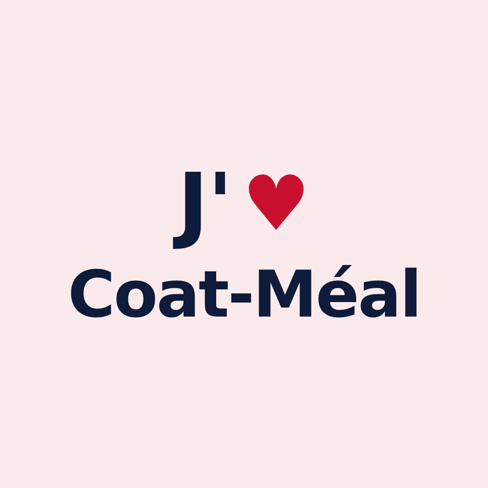 Magnet personnalisé Coat-Méal — design « J'aime Coat-Méal » imprimé sur le magnet
