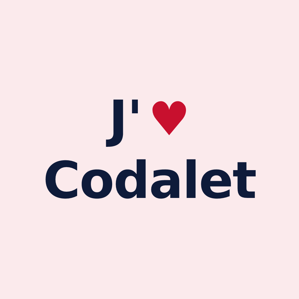 Magnet personnalisé Codalet — design J'aime Codalet