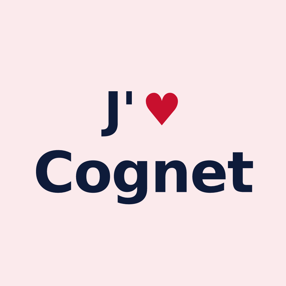 Magnet personnalisé Cognet — design J'aime Cognet