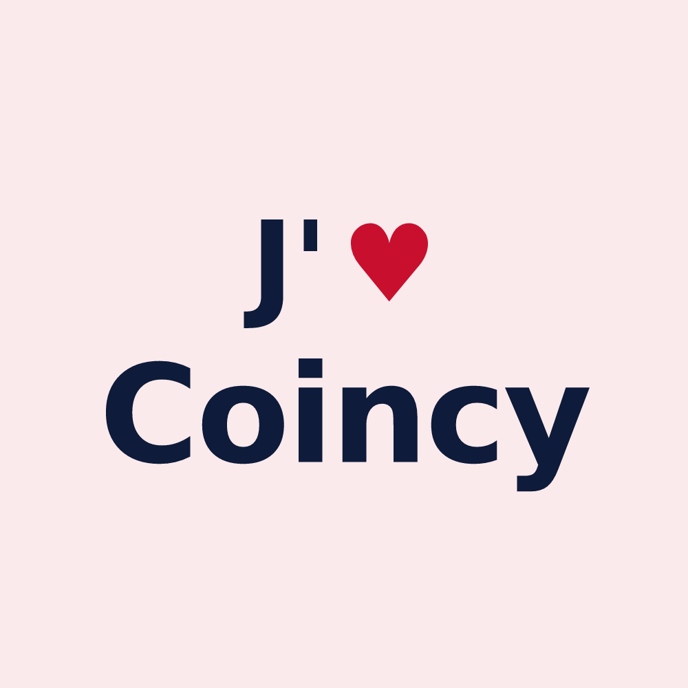 Magnet personnalisé Coincy — design J'aime Coincy