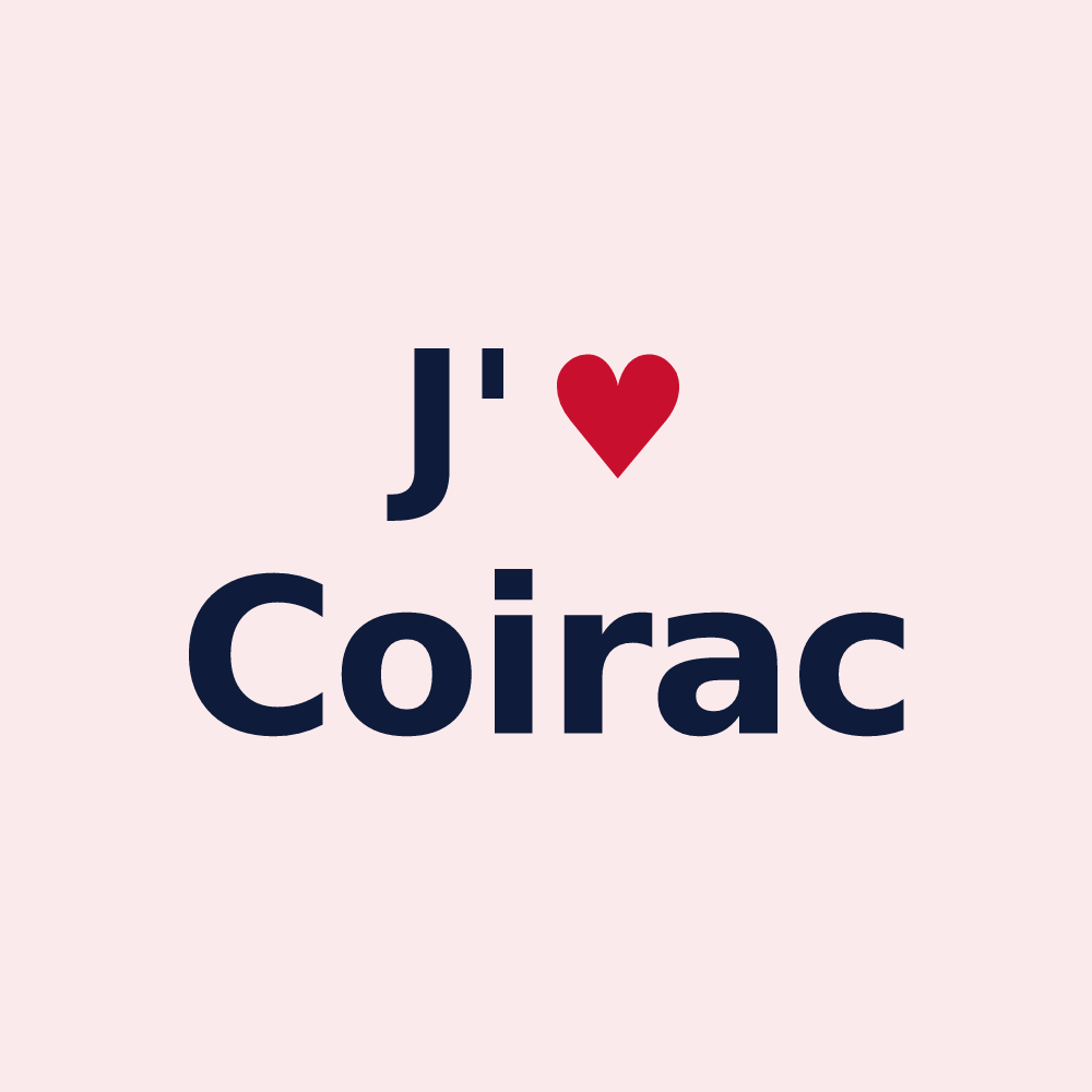 Magnet personnalisé Coirac — design J'aime Coirac