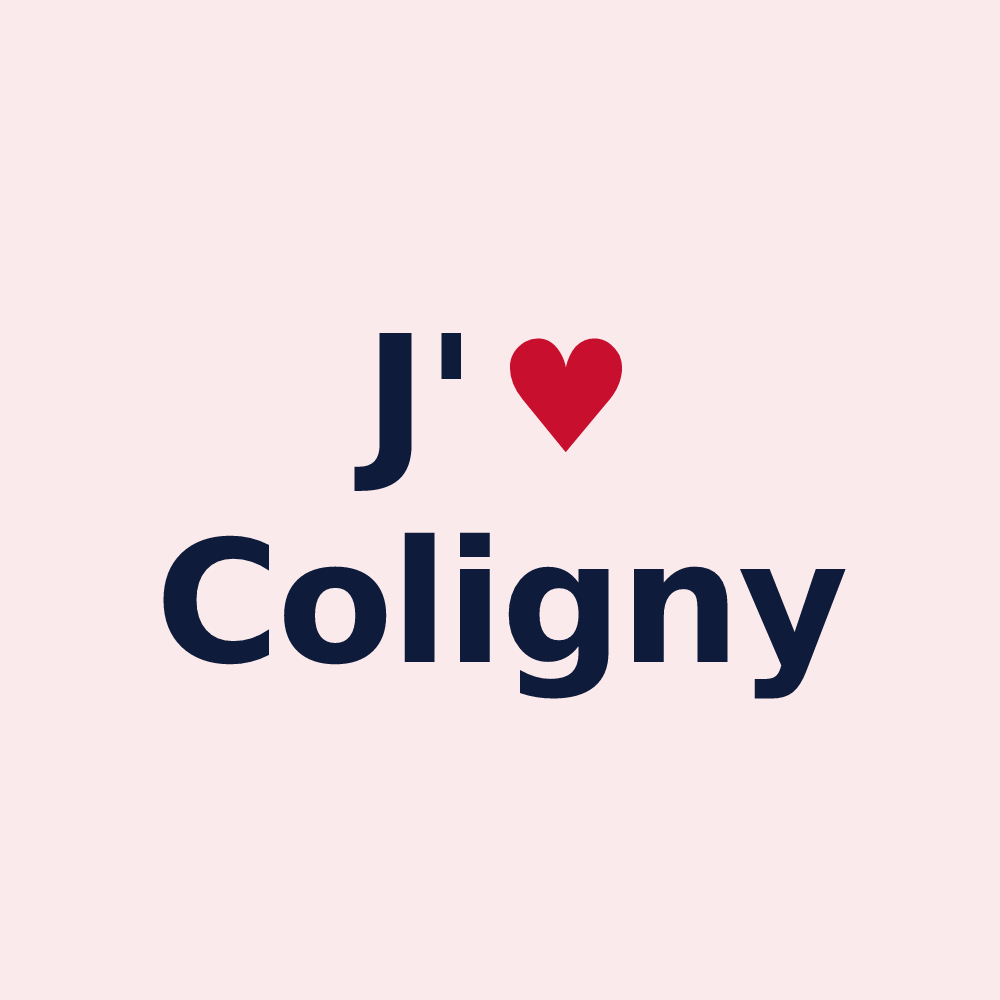 Magnet personnalisé Coligny — design J'aime Coligny