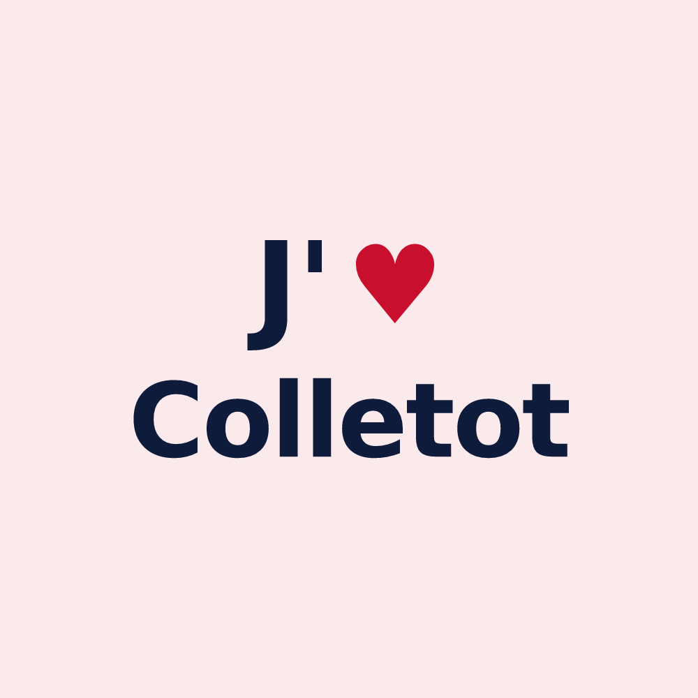 Magnet personnalisé Colletot — design « J'aime Colletot » imprimé sur le magnet