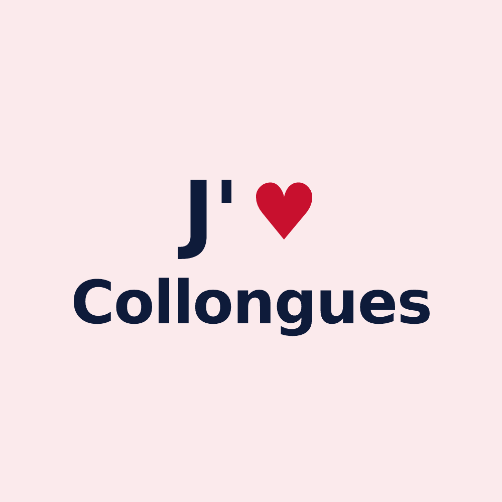 Magnet personnalisé Collongues — design « J'aime Collongues » imprimé sur le magnet