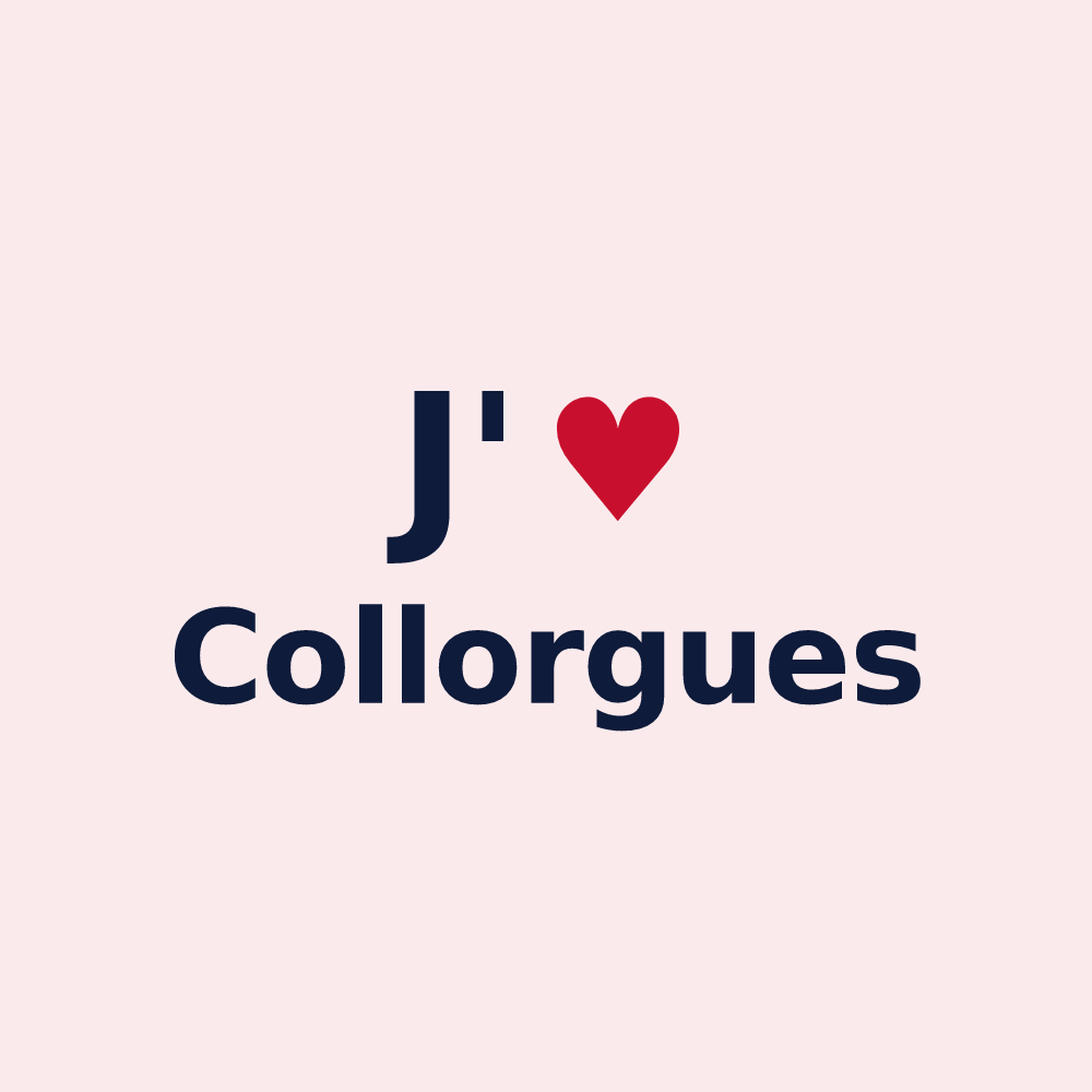 Magnet personnalisé Collorgues — design J'aime Collorgues