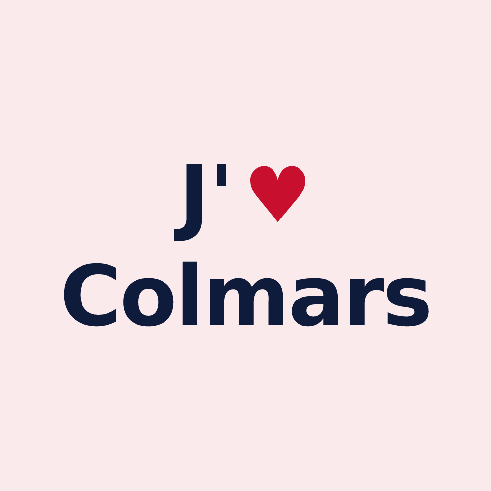 Magnet personnalisé Colmars — design « J'aime Colmars » imprimé sur le magnet