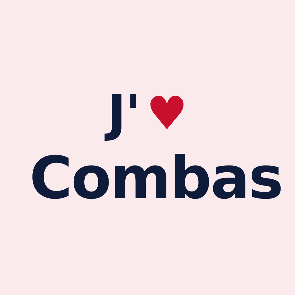 Magnet personnalisé Combas — design J'aime Combas