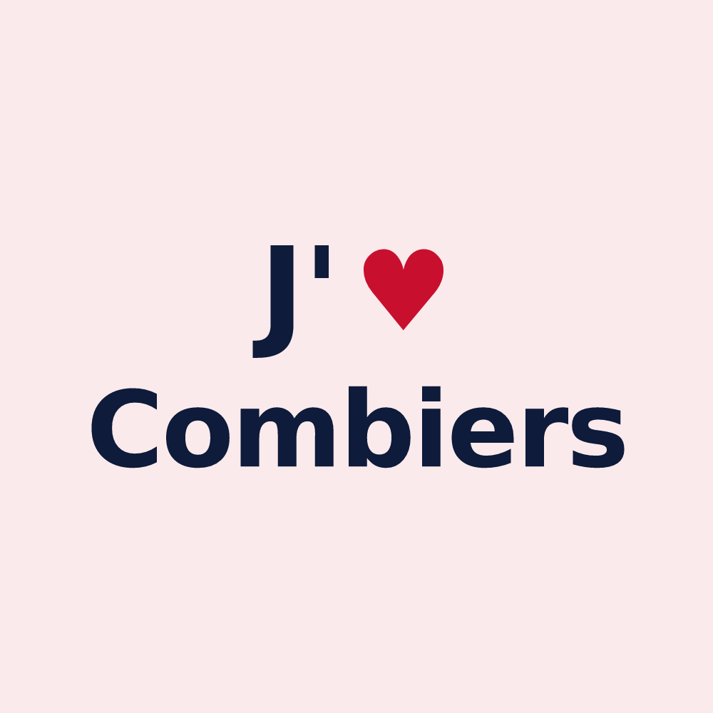 Magnet personnalisé Combiers — design J'aime Combiers