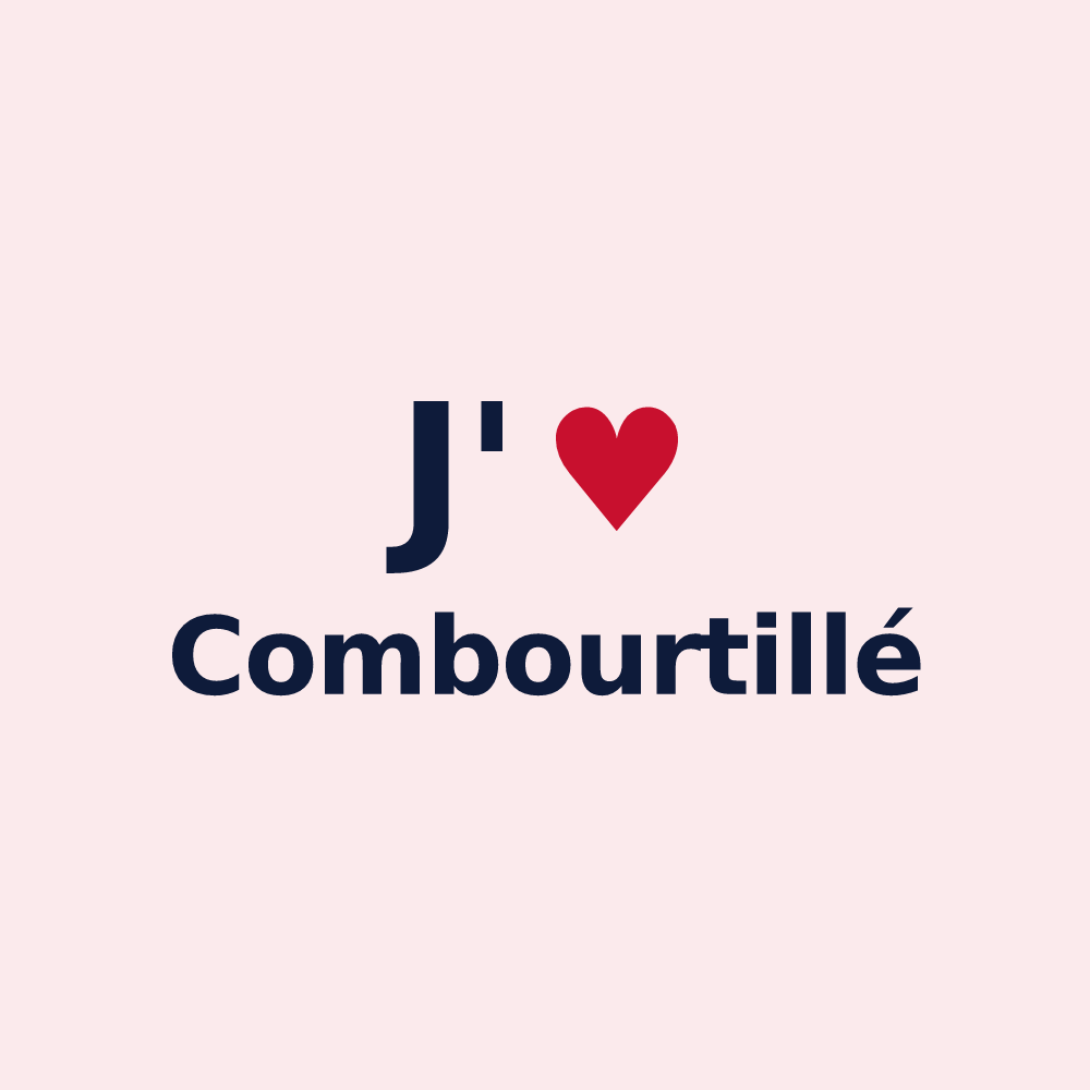 Magnet personnalisé Combourtillé — design « J'aime Combourtillé » imprimé sur le magnet