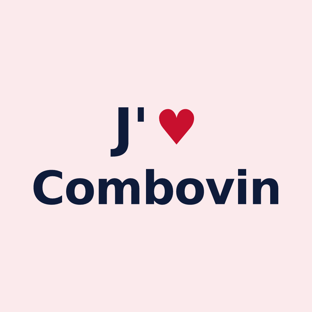 Magnet personnalisé Combovin — design J'aime Combovin