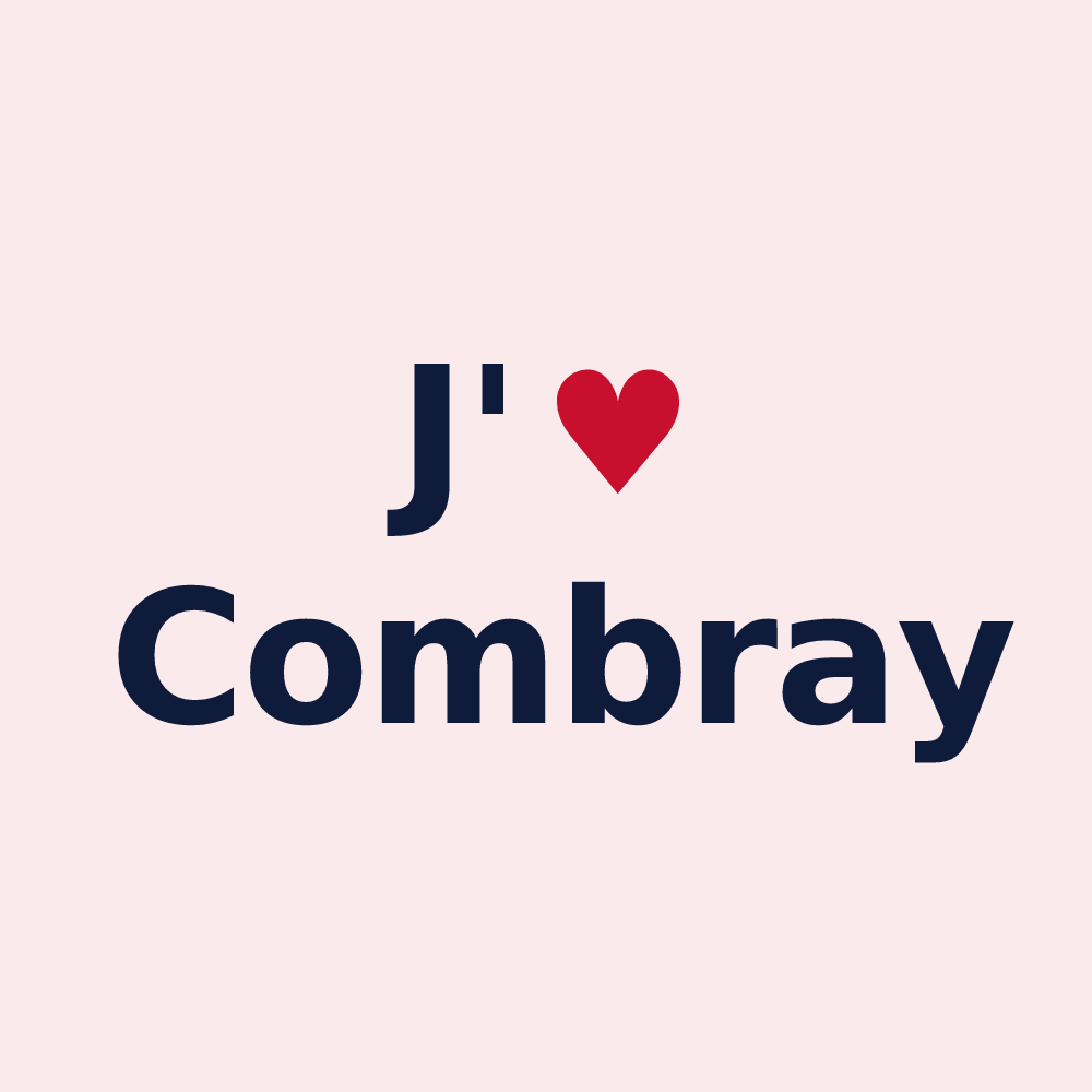 Magnet personnalisé Combray — design « J'aime Combray » imprimé sur le magnet